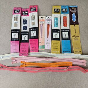 Vintage Zipper Lot Talon Clarks Mostly New in Package Deadstock Sewing
